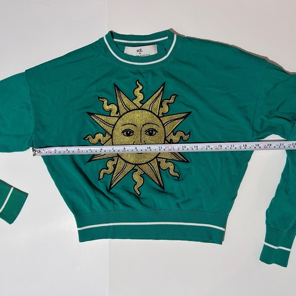 Adl raisa Vanessa Sweater green top sun print xs - Picture 5 of 12